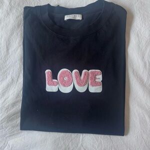 Sandro Embroidered Love Print T-shirt in Black for Men